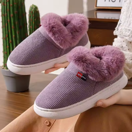 Fashion Women'S Winter Slippers Indoor and Outdoor Warmth Anti-Slip Comfort Thick Sole Casual Couple Home Shoes Snow Boots